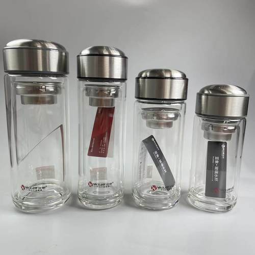 6035双层玻璃泡茶水杯子定制订做logo印字公司开业细长广告小礼品 - 图3