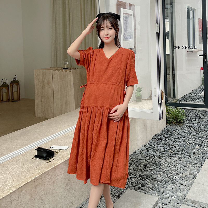 哺乳连衣裙夏季外出长款喂奶裙子 喜韵母婴哺乳衣/月子服