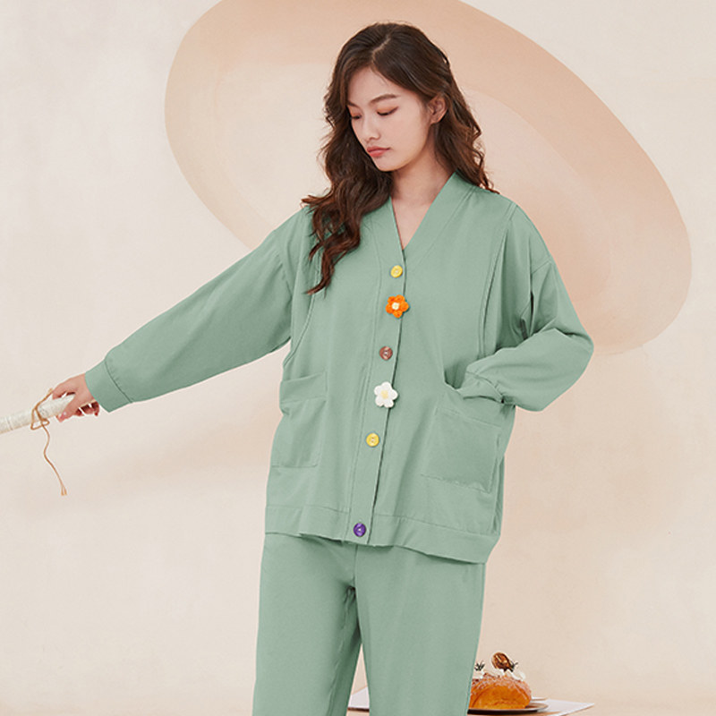 孕妇睡衣春秋季纯棉夏4月子服 喜韵母婴家居服套装