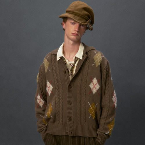 化学制品 菱形格针织开衫  K1_DGY_CFE_SWEATER - 图2
