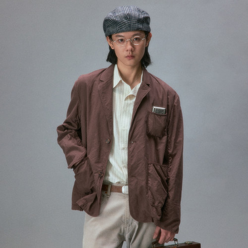 化学制品 悠长假期 濑名的春日麻感西服 J15_BLK_TAILOREDJACKET - 图1
