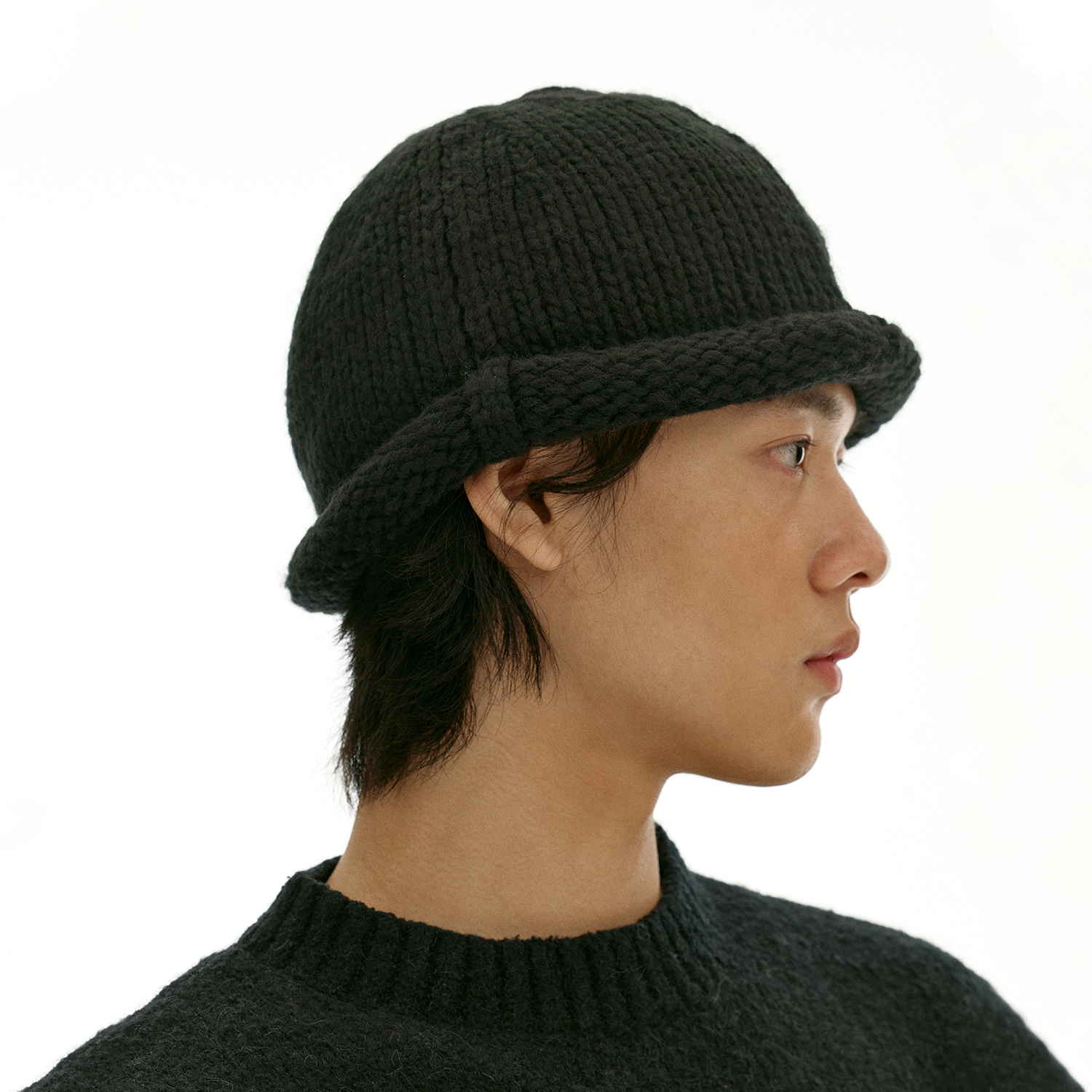 化學製品 卷檐针织帽 C4_BLK_BEANIE - 图1