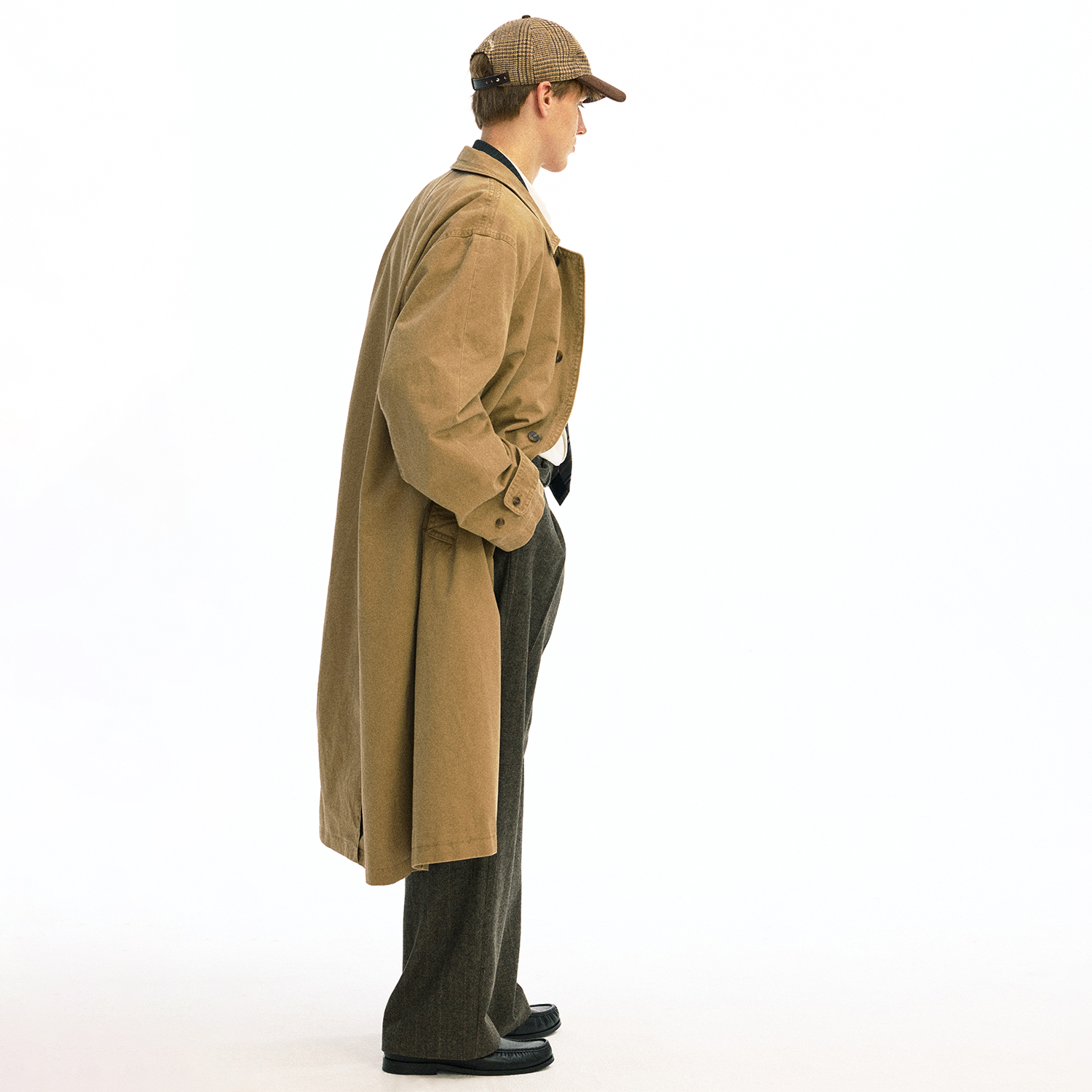 化学制品 中古感卡其气质风衣 J11_KHI_COAT - 图1