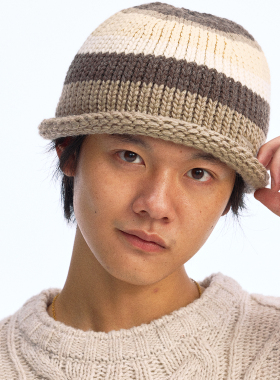 化学制品 彩色条纹卷檐针织帽 C4_MPT_BEANIE