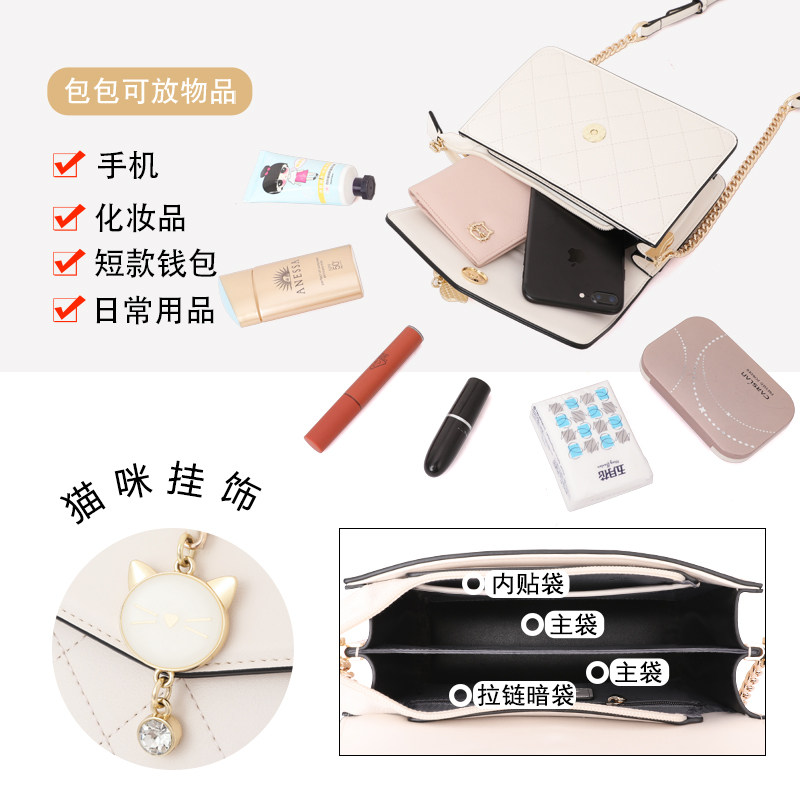 啄木鸟官方正品夏季白色2021链条包 啄木鸟优百女士包袋