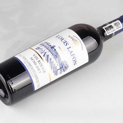 路易拉菲LOUISLAFON半干红葡萄酒法国原瓶进口红酒礼盒装送醒酒器 - 图1