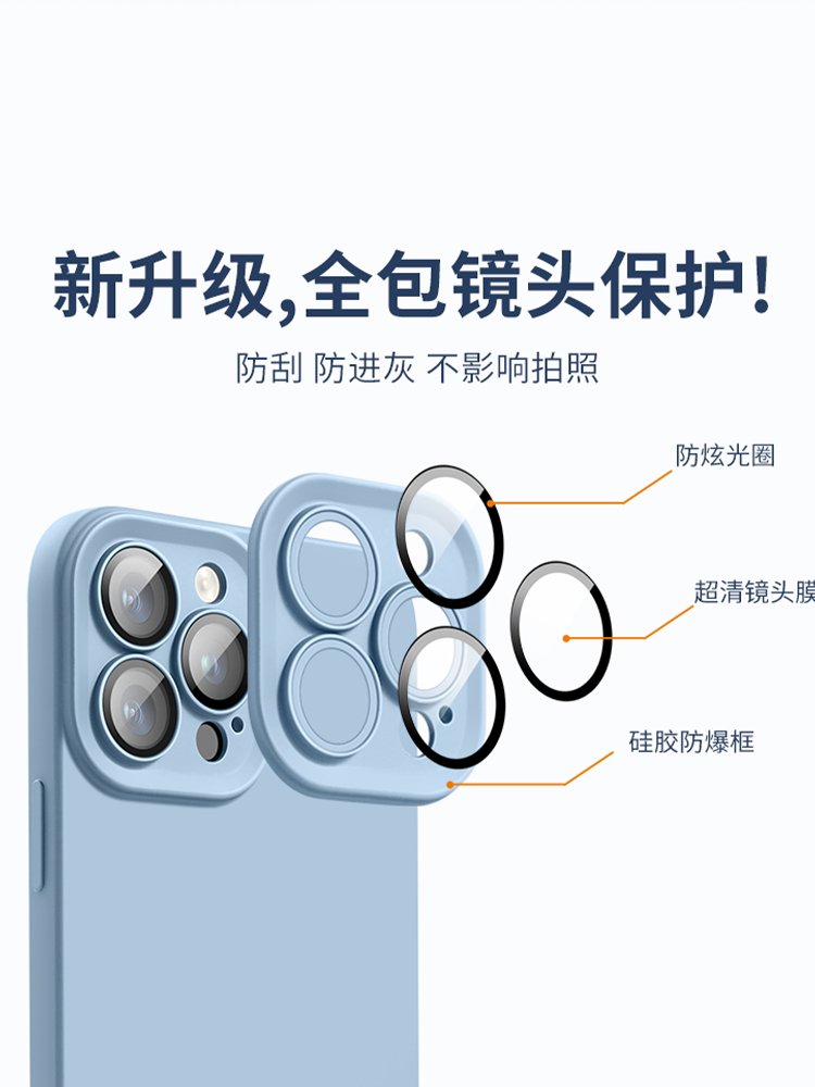 苹果15promax手机壳定制图案照片新款液态硅胶软iPhone15镜头膜来图定做情侣防摔i14文字图片13promax/14plus - 图2