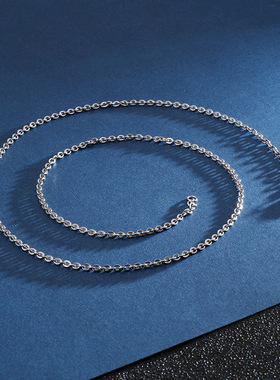 卉萱钛钢款锤十字O型项链欧美简约不锈钢镀18k金锁骨链素链配饰潮