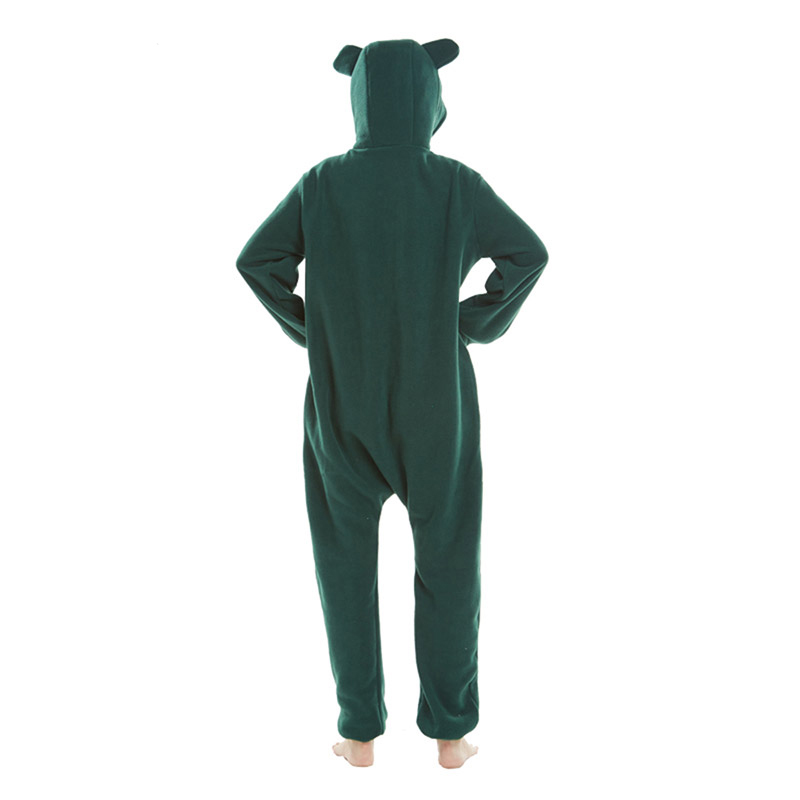 Party Jumpsuit Women Adult Hooded Fancy Green Long Sleepwear-图1