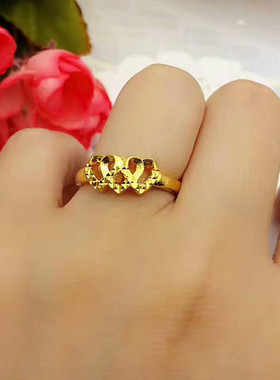 欧币风活口可调节久不掉色戒指