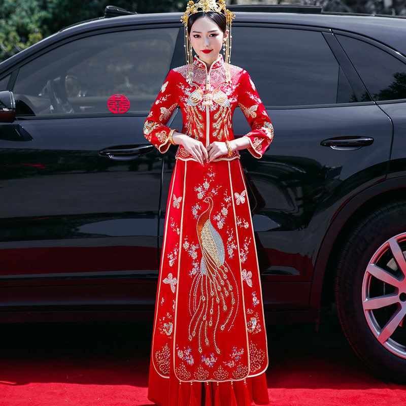 秀禾服2021年新款结婚中式敬酒服 格罗菲旗袍