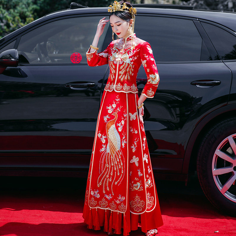 秀禾服2021年新款结婚中式敬酒服 格罗菲旗袍