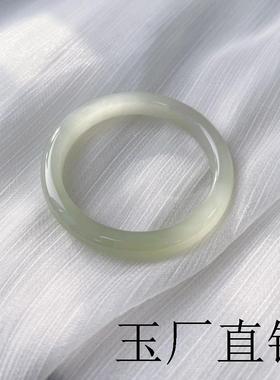 精心挑选冰晴底玉镯子正圈精品手镯气质油润玛瑙玉髓晴水色送礼