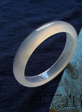 精选款巴西冰种白玛瑙荔枝冻白玉髓玛瑙手镯少女款玉镯子饰品手饰