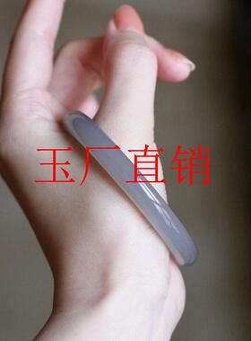 青海老料和田玉浅烟紫圆条手镯玉镯美人条冰种紫罗兰玉石镯子处理