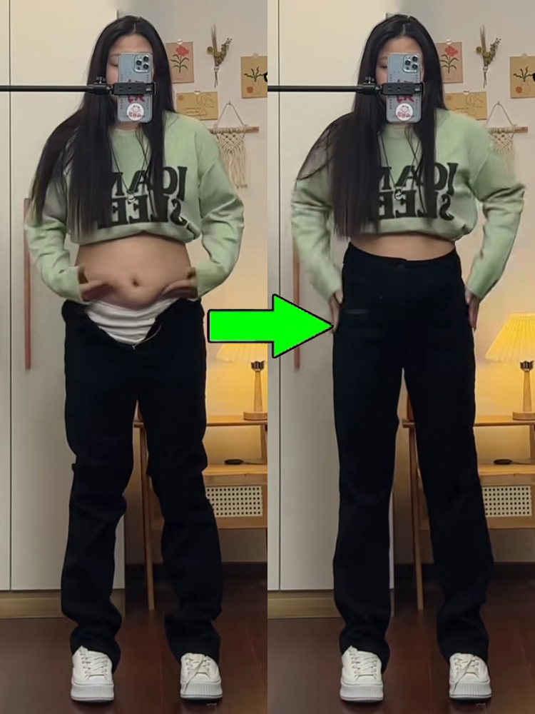 高腰直筒牛仔裤女2023年秋冬新款梨形身材大码胖mm修身显瘦堆堆裤 - 图0