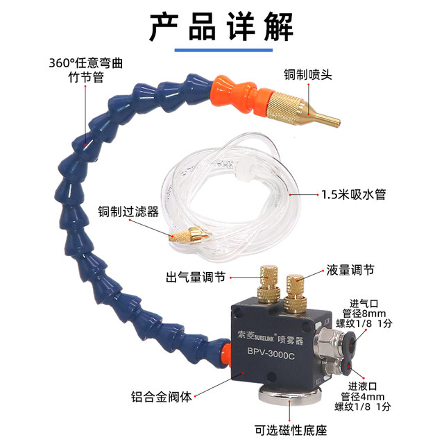 Sprayer can spray water/alcohol/coolant, etc.