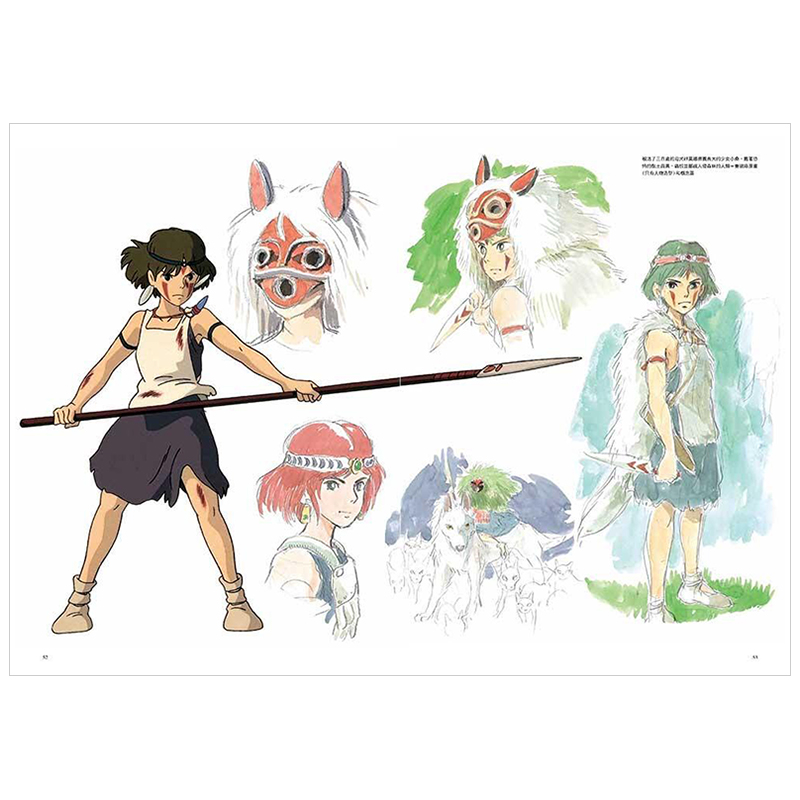 【现货】THE ART OF PRINCESS MONONOKE 魔法公主中文繁体动画原画/设定集宫崎骏平装东贩进口原版书籍 - 图2