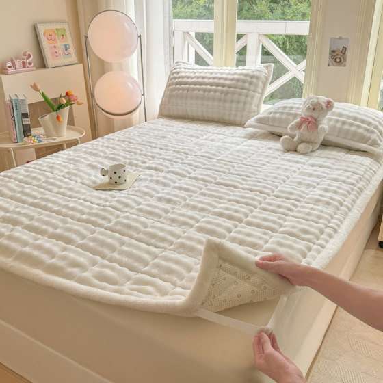 Rabbit Plush Milk Velvet Mattress Mattress Warm Winter Plus Velvet Tatami Thin Coral Velvet Blanket Machine Washable