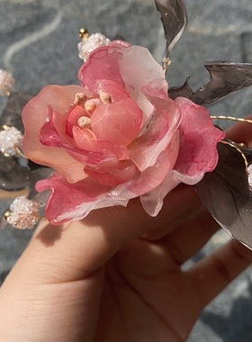 卿九家的猫原创热缩软唐风头花