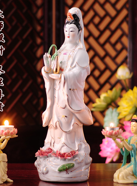 陶瓷镇宅中式客厅供奉观世音菩萨