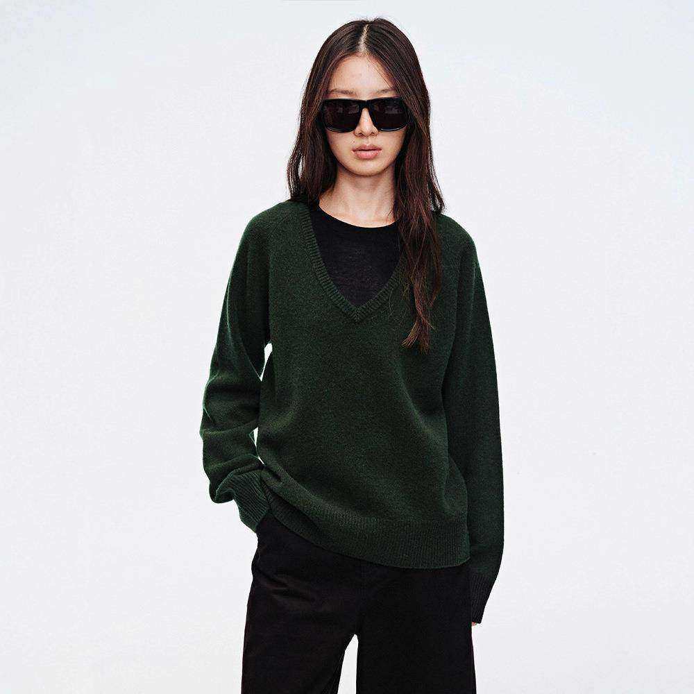 【现货】Rouje Life超细18.5澳毛复古v领百搭长袖套头针织毛衣,淘宝优惠券,粉丝福利购,淘宝优惠卷