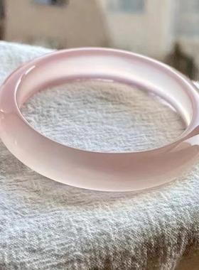 女士淡紫色高冰粉色樱花玉髓新