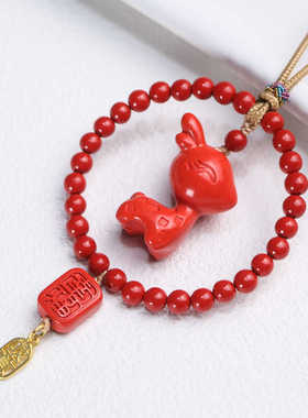 小鹿高含量正品挂件朱砂原创设计