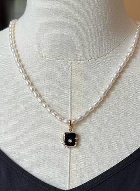 黑曜石简洁大气款万能扣吊坠