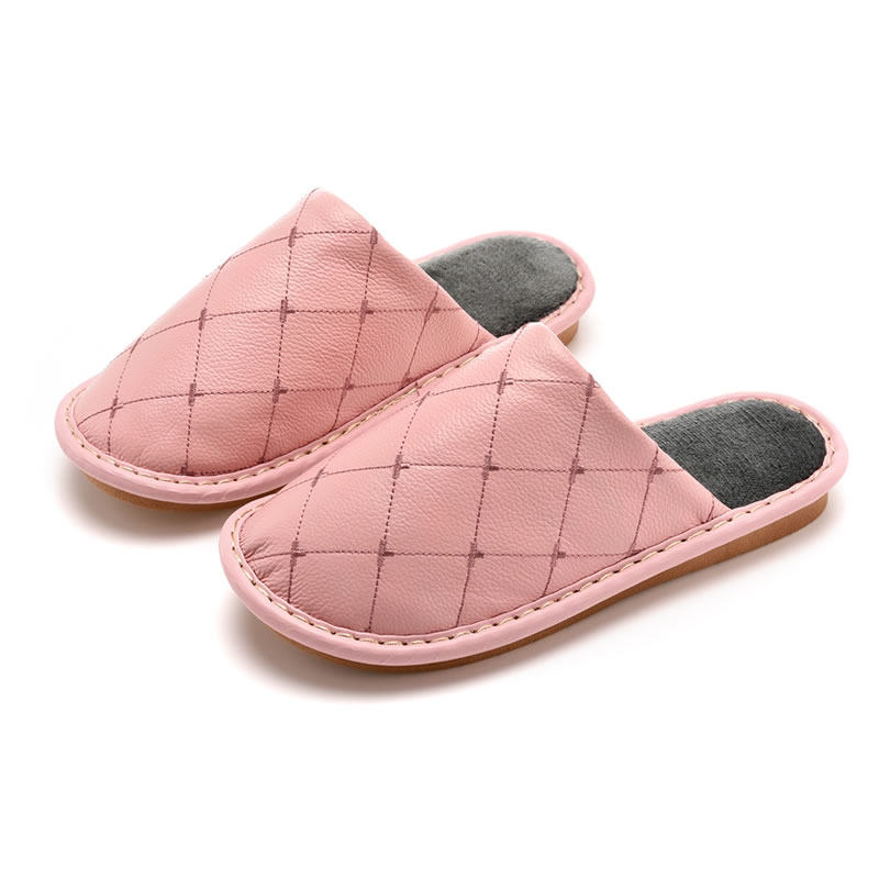 海宁全真皮居家棉拖鞋家居绣花冬季拖鞋女情侣防滑厚底牛皮拖鞋男,淘宝优惠券,粉丝福利购,淘宝优惠卷