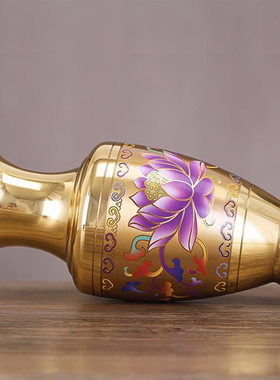 供佛花瓶纯铜景泰蓝净水瓶家用佛前供奉花瓶客厅花瓶摆件佛具用品
