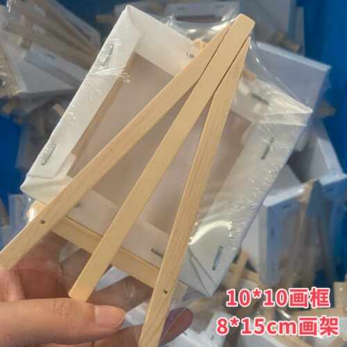 迷你油画框画架套装10*10cm丙烯油画颜料油画布diy手绘涂鸦创意 - 图1