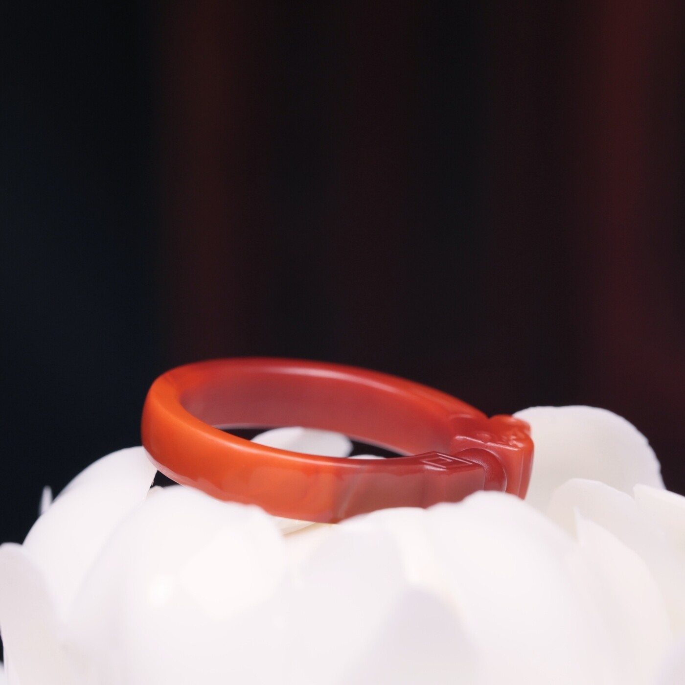 South Red Agate Dragon Ring Su Gong Jade Ring