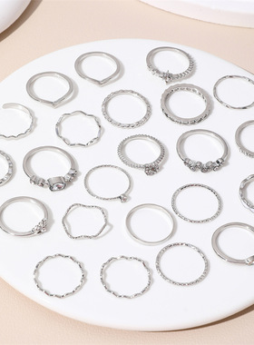 创意复古女性关节戒指镶钻