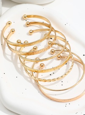 欧美2025年套装女爱心麻手镯