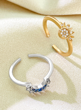 Vintage design fold wear female set diamond opening ring