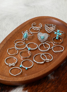 Hip hop trend personality retro imitation stone ring female