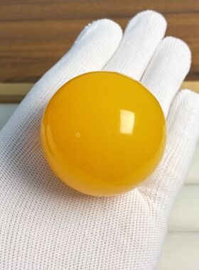 热销爆款非天然琥珀蜜蜡鸡油黄纯色手球手把件