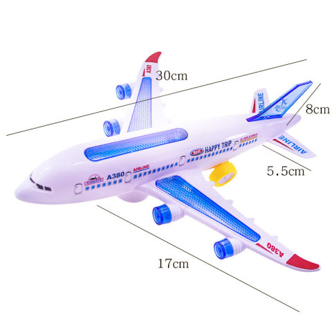 音乐巴士模型玩具电动大号航空梦想号空中万向A380空客闪光飞机-图2