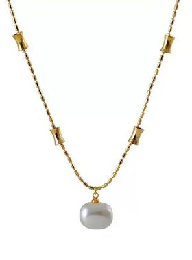 花阁原创高级感链颈链奶油白珠珠