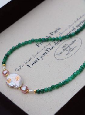 花阁原创石suu手工翡翠色新中式