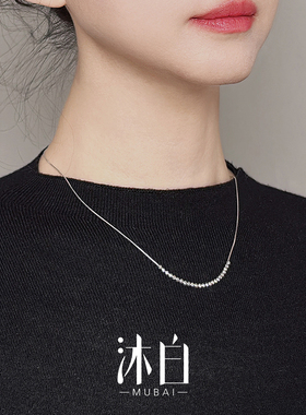 沐白MU车花珠精致轻奢925银项链