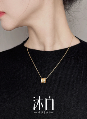 沐白MU路路通吊坠纯银女士项链