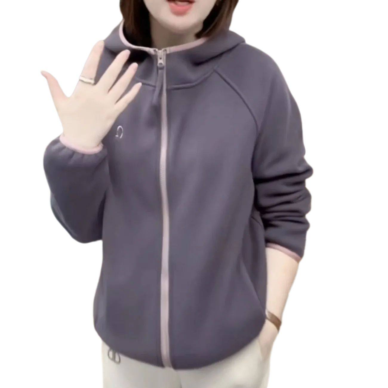 内里加奥粒绒加厚保暖防风连帽外套女士秋冬新款休闲百搭夹克上衣,淘宝优惠券,粉丝福利购,淘宝优惠卷