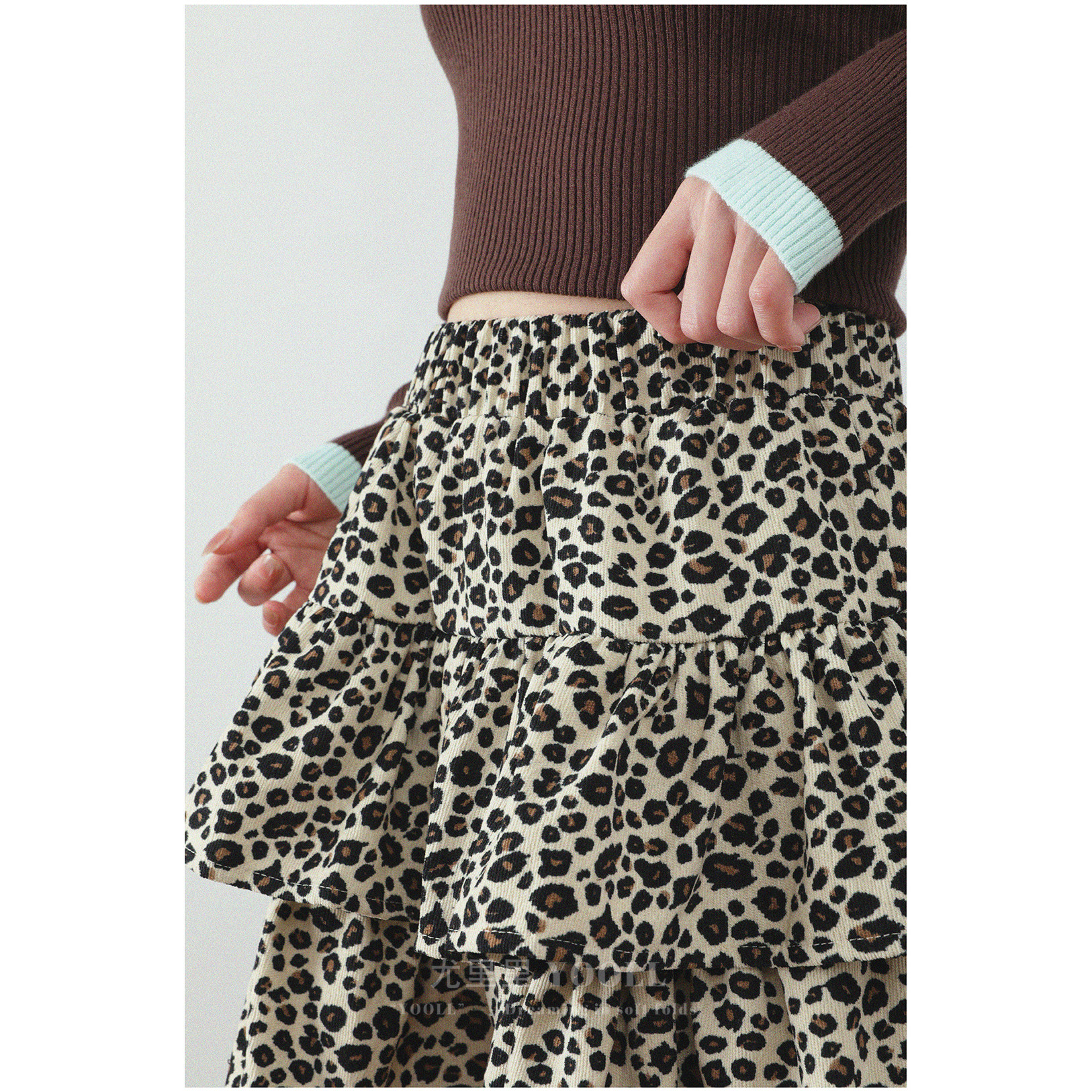 复古设计感豹纹半身裙春秋新款高腰显瘦辣妹短裙甜美蓬蓬蛋糕裙女,淘宝优惠券,粉丝福利购,淘宝优惠卷