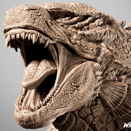怪兽之王哥斯拉霸气十足3D打印模型STL文件素材高精度已分体 - 图0
