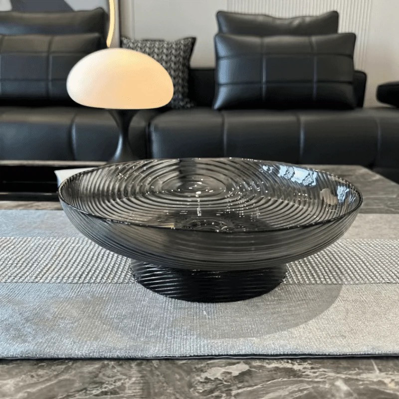 轻奢复古双色玻璃高脚果盘高颜值家用客厅茶几餐桌水果盘,淘宝优惠券,粉丝福利购,淘宝优惠卷