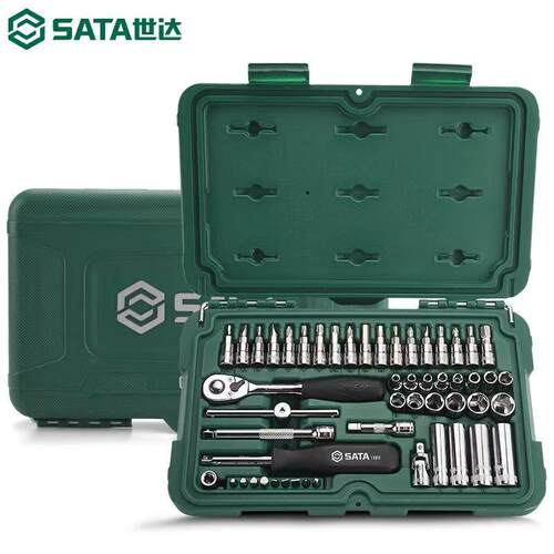 SATA世达工具36件52件套小飞套装6.3mm系列套筒组套09001 09002 - 图1
