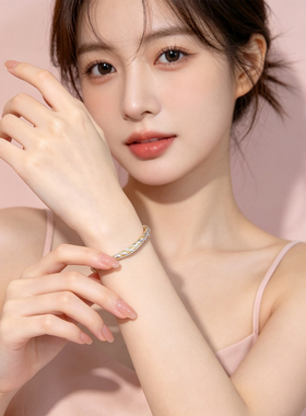 999足银手镯女开口银镯子礼物