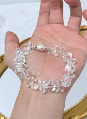 天然白水晶手链女款单圈时尚饰品礼物送女友闺蜜生日礼物